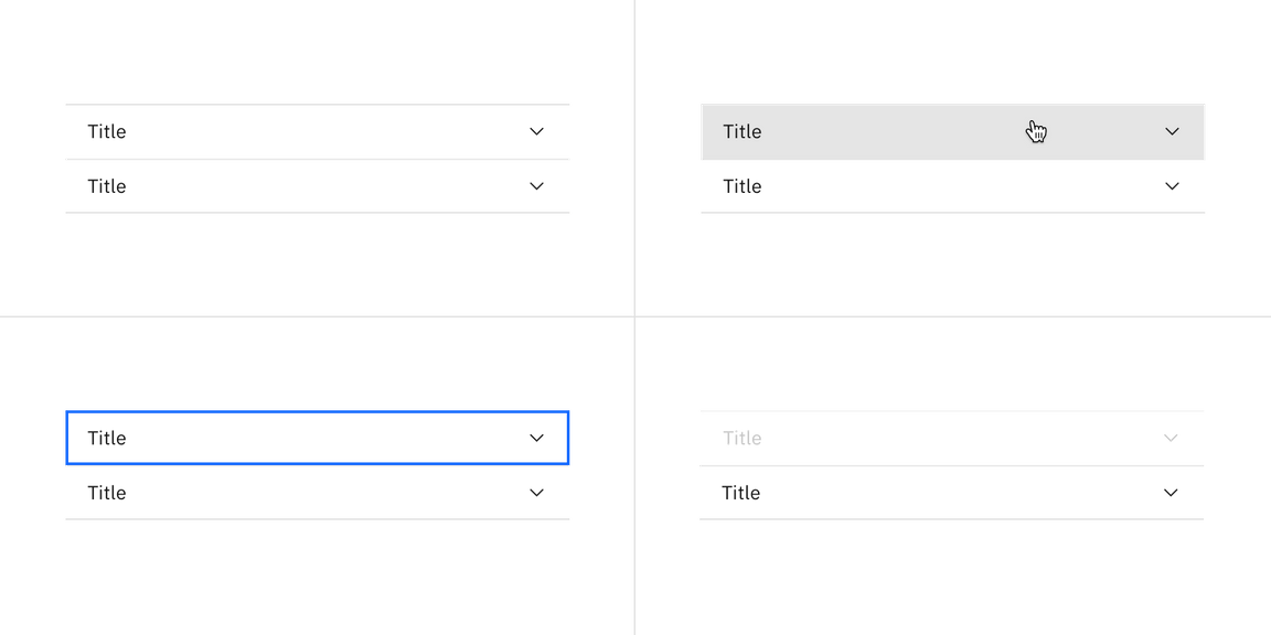 accordion interactives states